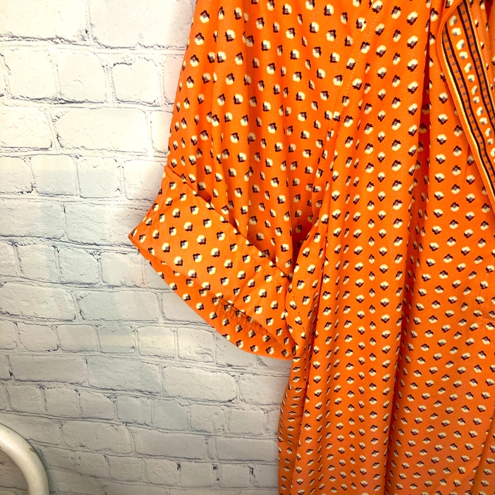Max Studio Orange Patterned Blouse - image 3